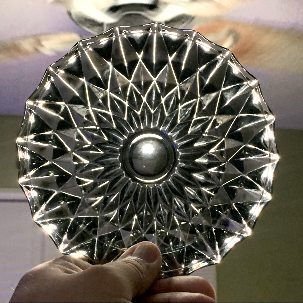 Stunning 🤩 Vintage Libbey Black Smoke Diamond Scroll Serving Bowl 🥣 1960’s ♥️